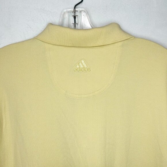 Adidas Men's Solid Yellow Short Sleeve 80's Two Ply Stretch Polo Size M - Picture 7 of 7